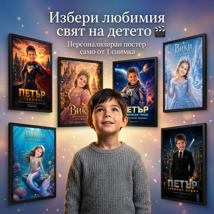 Персонализиран филмов постер с лицето на детето | MemoryFlix
