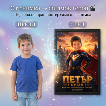 Персонализиран филмов постер с лицето на детето | MemoryFlix